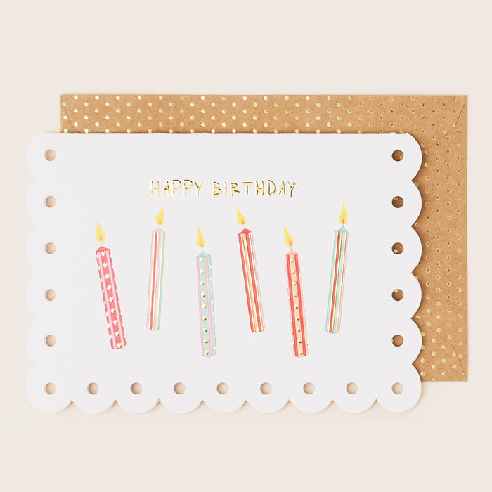 Greeting Card - Broderie Birthday Candles