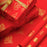 Gift Wrapping Paper Roll 5 Sheets - Gold Foil Dots on Red