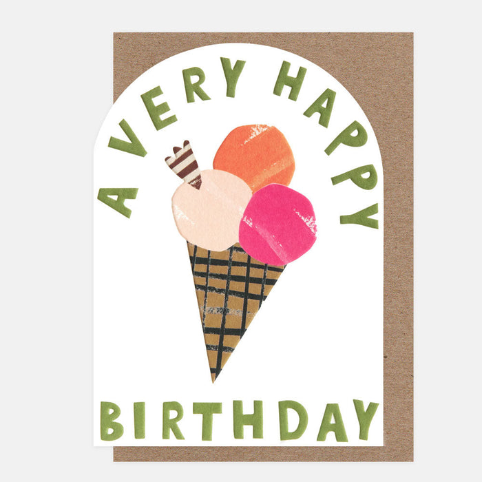 Greeting Card - Arched Birthday Ice Cream Cone