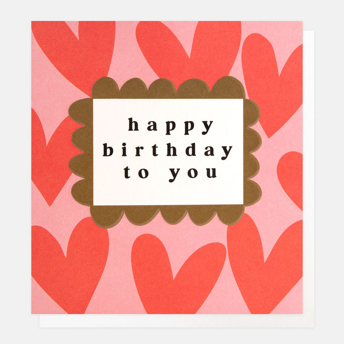 Birthday Card - Lots of Love Birthday Red Hearts