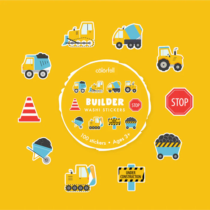 Builder Decorative Washi Stickers for Journaling (Scrapbooking)