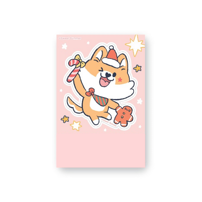 Character Sticker Medium Size - Unishiba Candy Cane