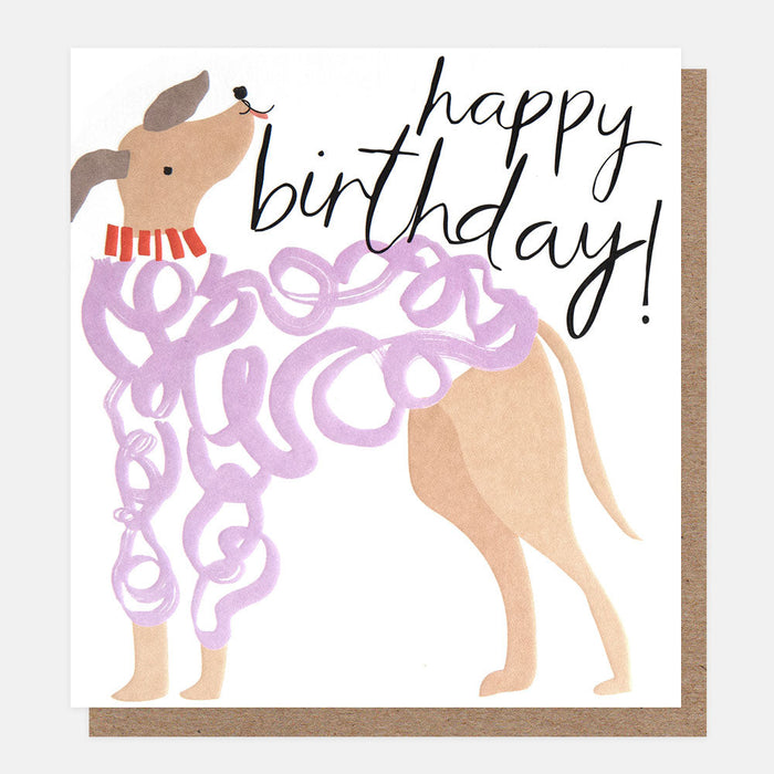 Greeting Card - Doodle Birthday Whippet In Jumper