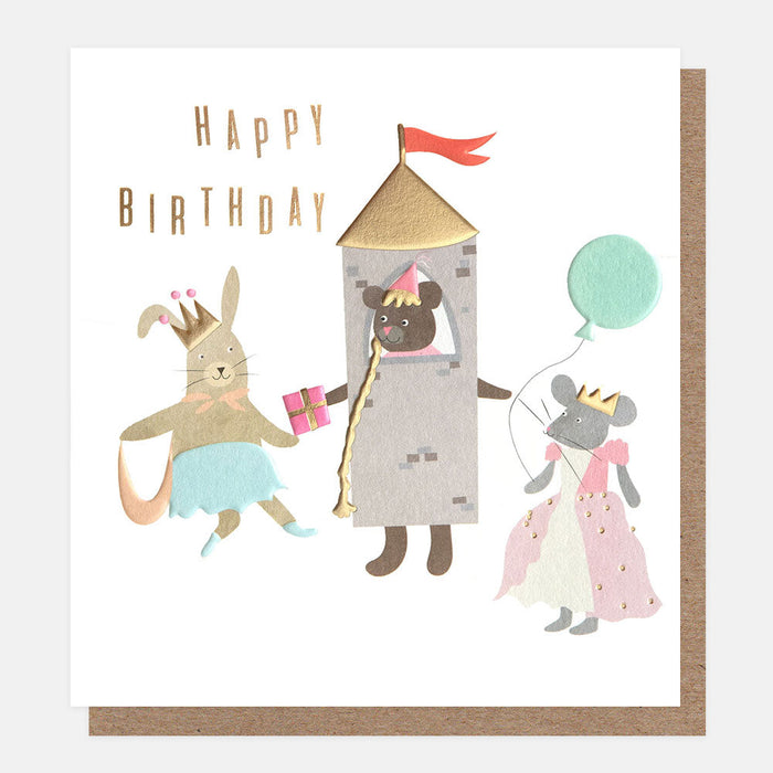 Greeting Card - Dress Up Birthday Princess Animals