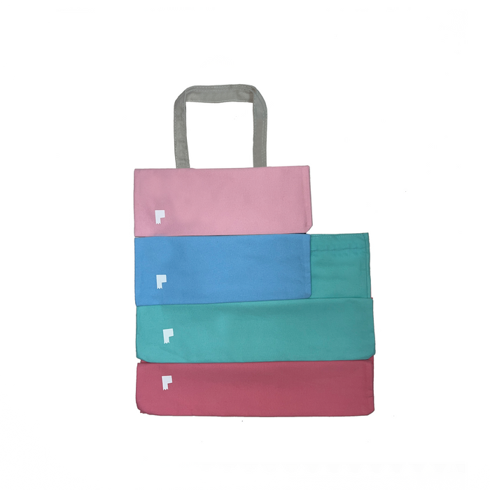 Eco-Tote Bag Medium - Blue with Dark Blue Handle