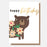 Greeting Card - Folk Friends Birthday Flower Bear