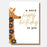 Greeting Card - Folk Friends Bday Flower Giraffe
