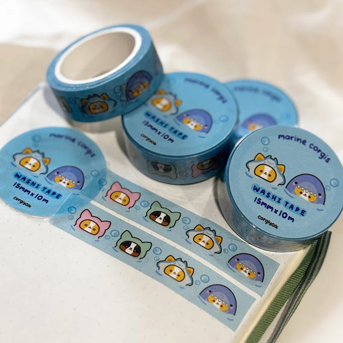 Washi Tape - Marine Corgis