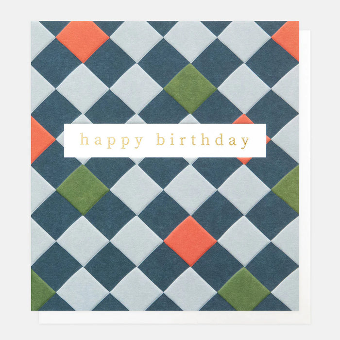 Greeting Card - Gardner Happy Birthday Multi Check