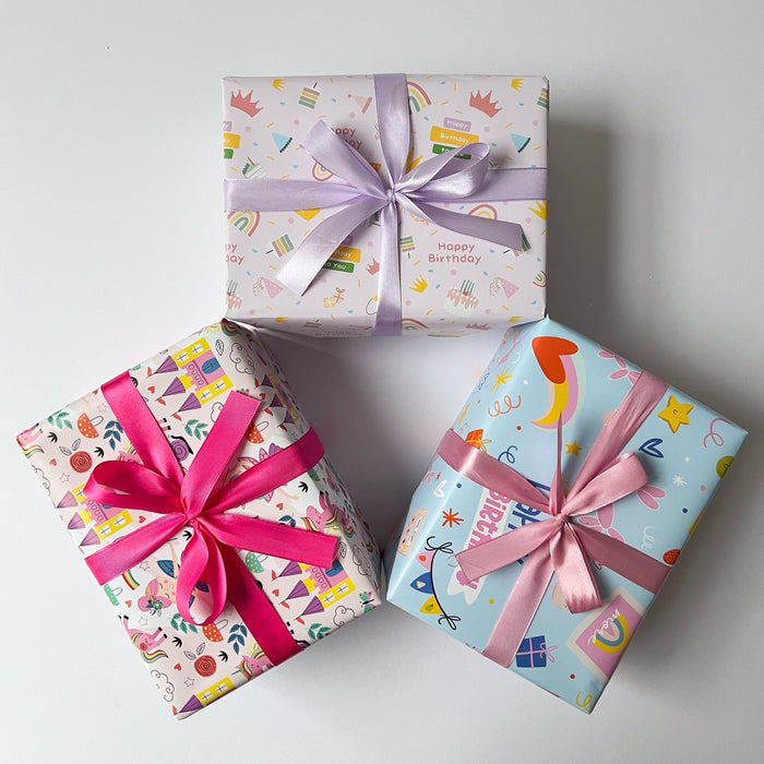 Gift Wrapping Paper Roll 3 Sheets - Birthday Balloons