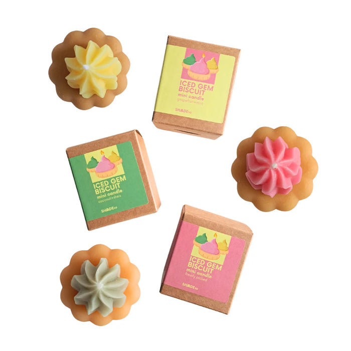 Iced Gem Biscuit Candle Yellow