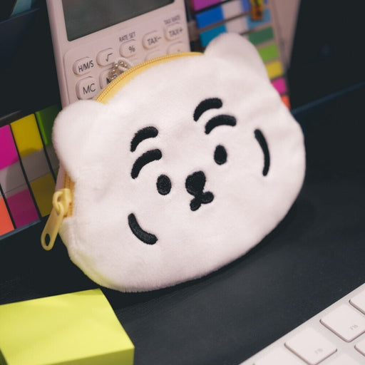 Muzik Tiger Fluffy Flatty Coin Pouch - White Tiger