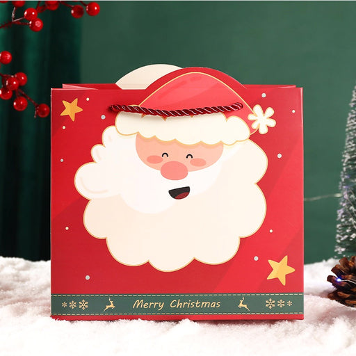 Gift Bag L - Merry Christmas Santa Claus - Red