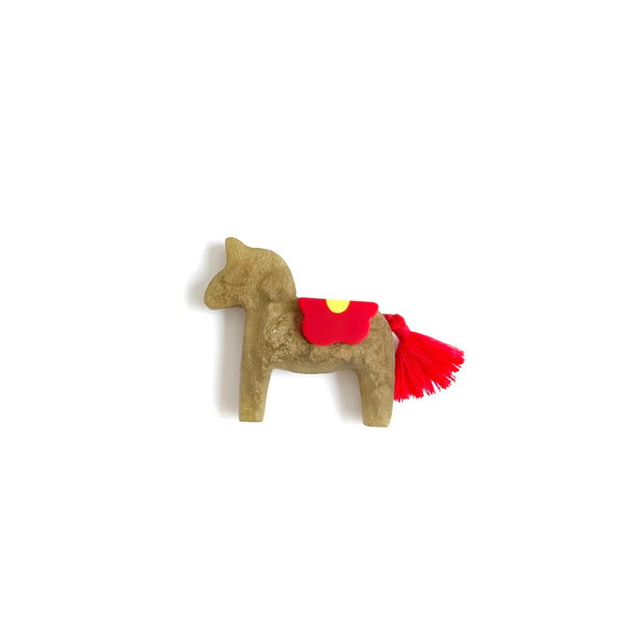 Horse Flower Gold Brooch