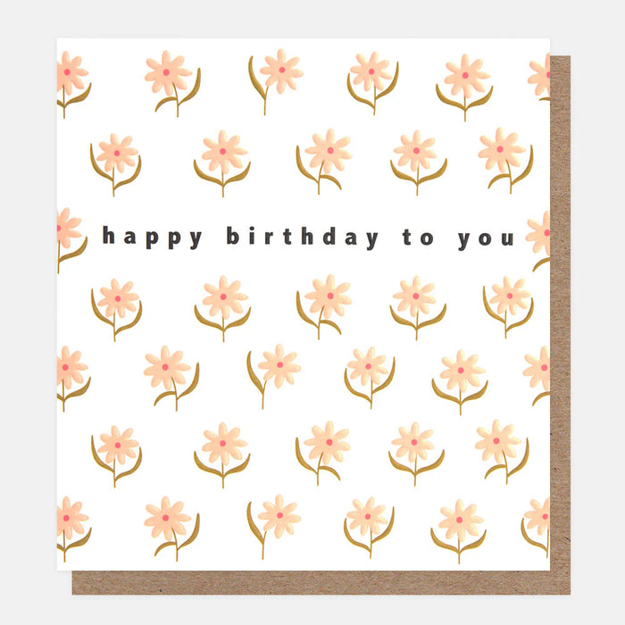 Greeting Card - Prairie Birthday Peach Floral Prints