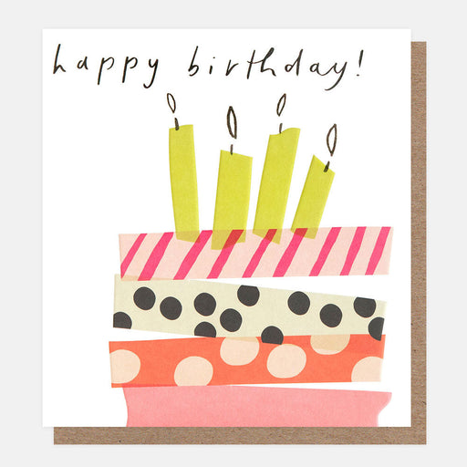 Greeting Card - Washi Birthday Tape Cake Candles