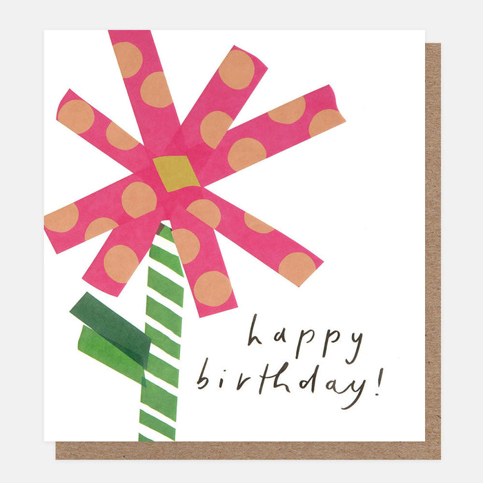 Greeting Card - Washi Birthday Pink Flower tape