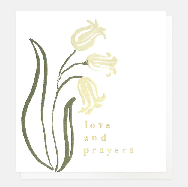 Greeting Card - Love And Prayers White Flowers