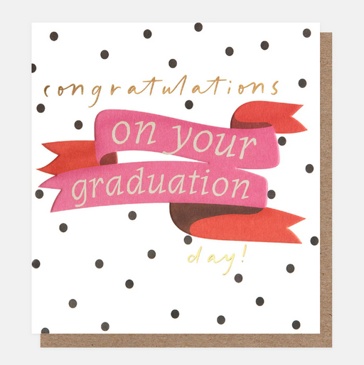 Greeting Card - Congrats Graduation Pink Banne