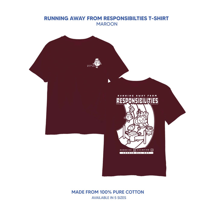 Running Away from Responsibility Tee - Maroon L